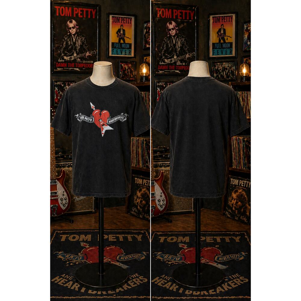 Tom Petty Heartbreakers Tee 2XL Black Band Shirt Rock Graphic